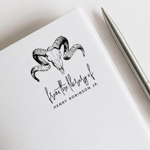 Dierenschedel Uit De Bibliotheek Van Aangepaste Na Rubberstempel