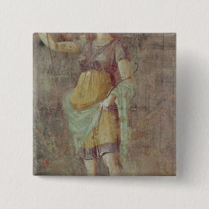 Dierenstandbeeld, van Pompeii, c.50-59 Vierkante Button 5,1 Cm