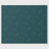 Dierensterrenbeelden Blauwgroen Night Sky Wrapping Cadeaupapier (Vlak)