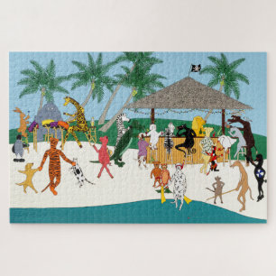 Dierenstrandfeest puzzel