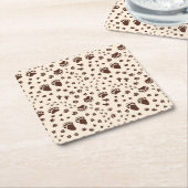 DIERENTRACKS VIERKANTE KARTONNEN ONDERZETTER (Schuin)