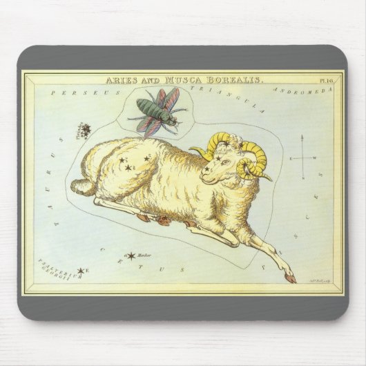 dierentuin, astrologie Aries Ram Constellation Muismat (Voorkant)