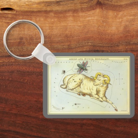  dierentuin, astrologie Aries Ram Constellation Sleutelhanger (Achterkant)