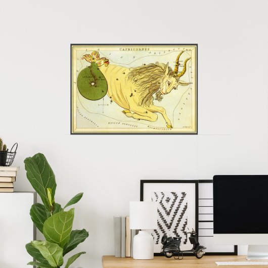  dierentuin, astrologie Capricorn constellatie Poster (Thuiskantoor)