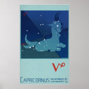  dierentuin, astrologie Capricorn constellatie Poster