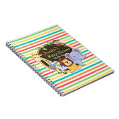 Dierentuin Baby shower, heldere regenboogstrepen Notitieboek (Rechterzijde)