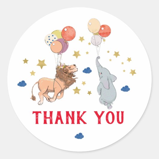 Dierentuin dank u sticker, Circus Ronde Sticker (Voorkant)