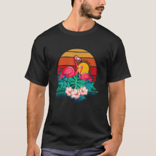 Dierentuin Dier Tropisch Zomer Zonsopgang Flamingo T-shirt