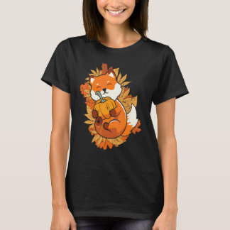 Dierentuin Dier Vos Herfst Vallende Bladeren Bos D T-shirt
