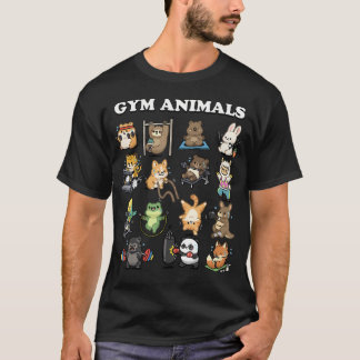Dierentuin Dieren Cute Workout Grappige Fitness T-shirt