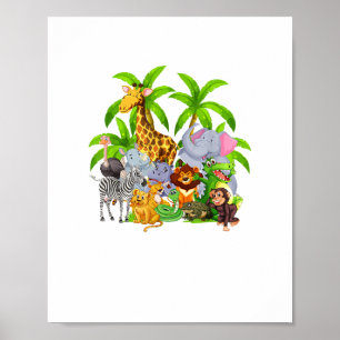 Dierentuin Dieren Safari Wilde Dieren Verjaardagsf Poster
