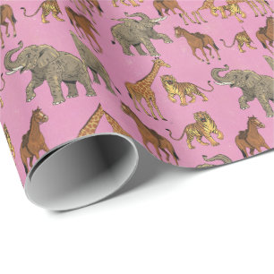 Dierentuin Dieren uit het Verleden Cadeaupapier