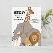 Dierentuin Dieren Verjaardag Kaart (Staand voorkant)