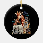 Dierentuin Dieren Wildlife Verjaardagsfeest Dier Keramisch Ornament (Achterkant)