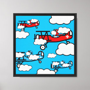 Dierentuin Pilot Kinderkamer Kunst Canvas Afdruk