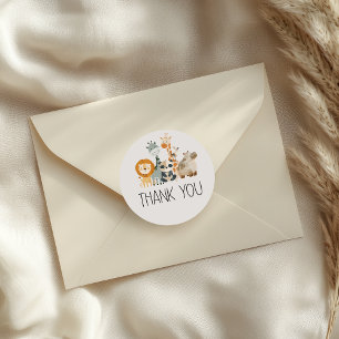 Dierentuin Safari Babykamer Dieren Baby Shower Ronde Sticker