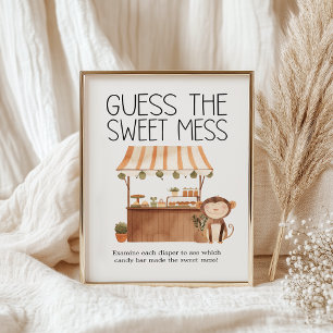Dierentuin Safari Dieren Baby Shower Raad de Zoete Poster
