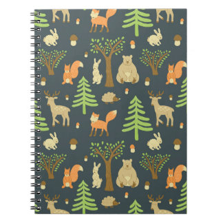 Dierentuin voor kinderen, vintage patroon. notitieboek