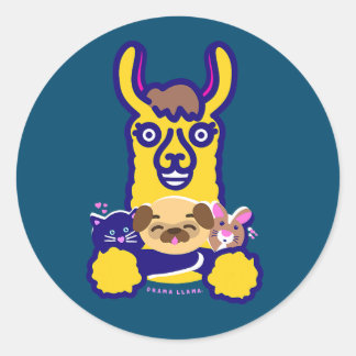 Dierenveer die van Dog houdt Ronde Sticker