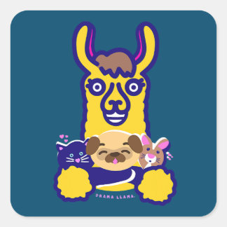 Dierenveer die van Dog houdt Vierkante Sticker