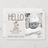 Dierenverblijf Nursery Dieren Baby Aankondiging (Voorkant)