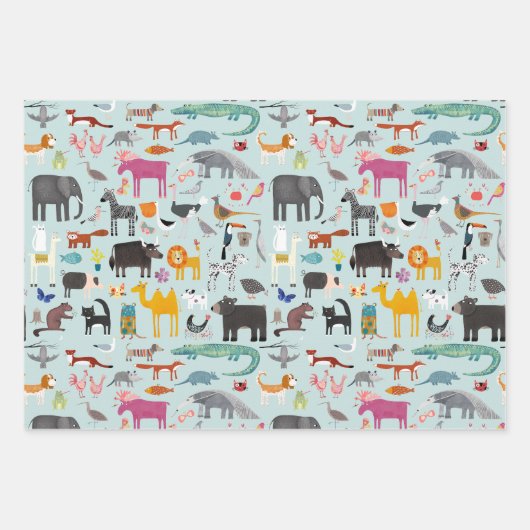 Dierenverzameling Inpakpapier Vel (Voorkant)