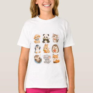 Dierenverzamelingspatroon Meisjes T-shirt