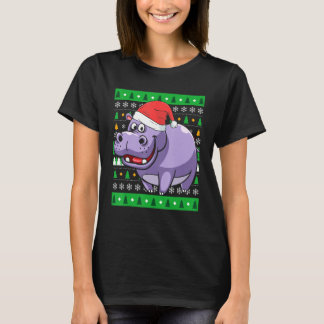 Dierenverzorger Egypte Dier Hippo Lelijk Kerstfees T-shirt