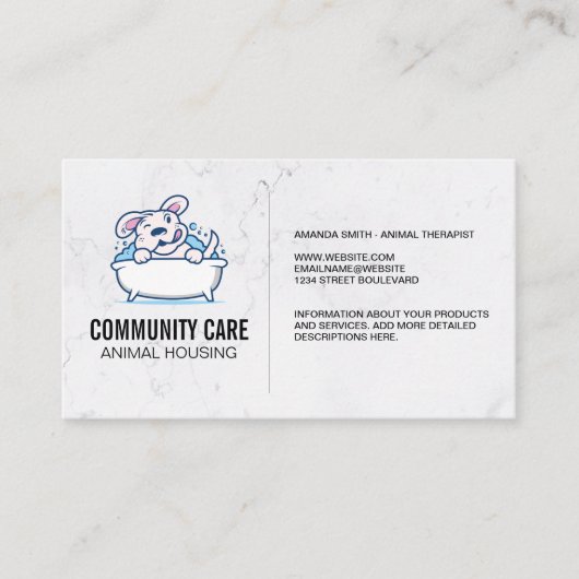 dierenverzorging | hondenwas visitekaartje (Voorkant)