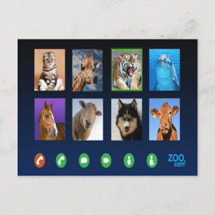 Dierenvideoconferentie Briefkaart