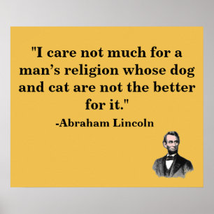 Dierenvriend Abraham Lincoln Quote Poster