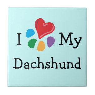 dierenvriend_I Heart My Dachshund Tegeltje