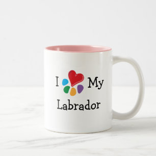 dierenvriend_I Heart My Labrador Tweekleurige Koffiemok