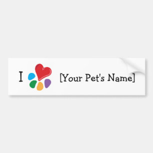 dierenvriend_I sjabloon hart Bumpersticker