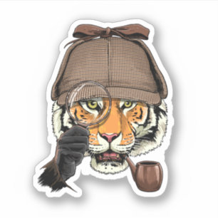 Dierenvriend Tiger Detective Wildlife Tiger Safari Sticker