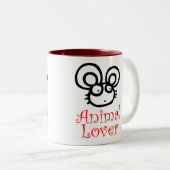 dierenvriend tweekleurige koffiemok (Voorkant rechts)