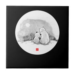 Dierenvriend van Cute Panda en Polar Beer Tegeltje