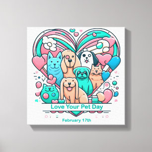 Dierenvrienddag 17 februari canvas afdruk