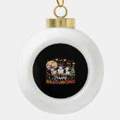 Dierenvrienden-eigenaars Happy Hallothanksmas Esse Keramische Bal Ornament (Voorkant)