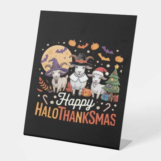 Dierenvrienden-eigenaars Happy Hallothanksmas Esse Reclamebord Met Voetstuk (Voorkant)