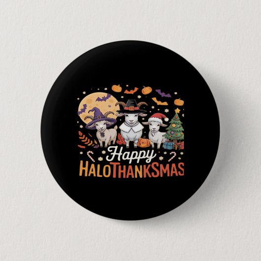 Dierenvrienden-eigenaars Happy Hallothanksmas Esse Ronde Button 5,7 Cm (Voorkant)