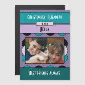 Dierenvrienden Foto paarse koelkast magnetische ka Magnetische Uitnodiging (Voorkant / Achterkant)