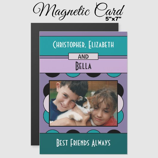 Dierenvrienden Foto paarse koelkast magnetische ka Magnetische Uitnodiging