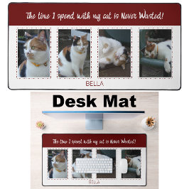 Dierenvrienden katten 4 fotonaam wit bordeaux bureaumat