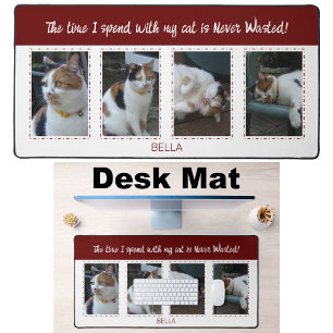 Dierenvrienden katten 4 fotonaam wit bordeaux bureaumat