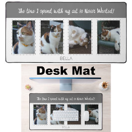 Dierenvrienden katten 4 fotonaam wit grijs bureaumat