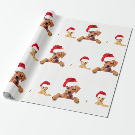 Dierenvrienden kerstpapier cadeaupapier (Uitgerold)