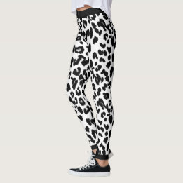 Dierenvrienden Leopard Print Black en White Leggings