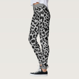 Dierenvrienden luipaard afdrukken zwart op grijs leggings