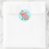 Dierenvrienden met kerstmis Capybara Funny Ronde Sticker (Tas)